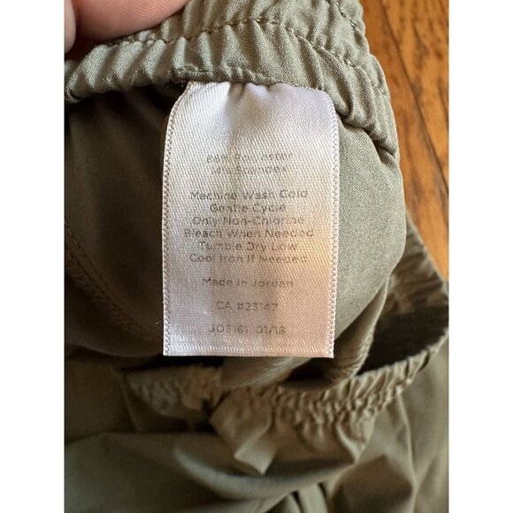 T by Talbots Green Elastic Waist Cropped Ankle Track Pants Size Medium - Picture 3 of 4